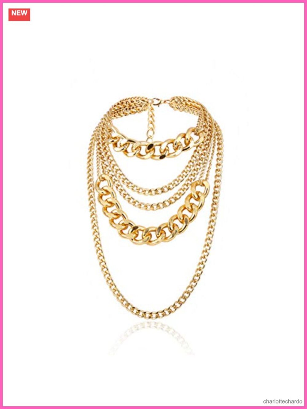 Chunky Gold Chain Necklace for Women Punk Hip Hop 80s 90s Statement Jewelry